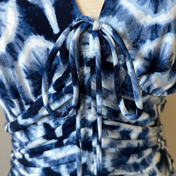 NWT White House Black Market Ruched Tie-Shoulder Midi Dress - Picture 4 of 8